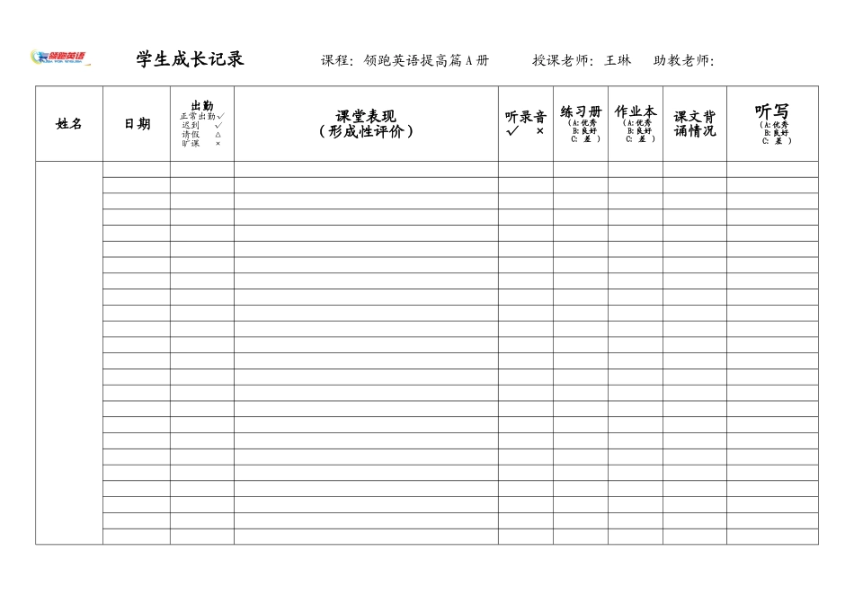 学生成长记录(个人版)_第1页