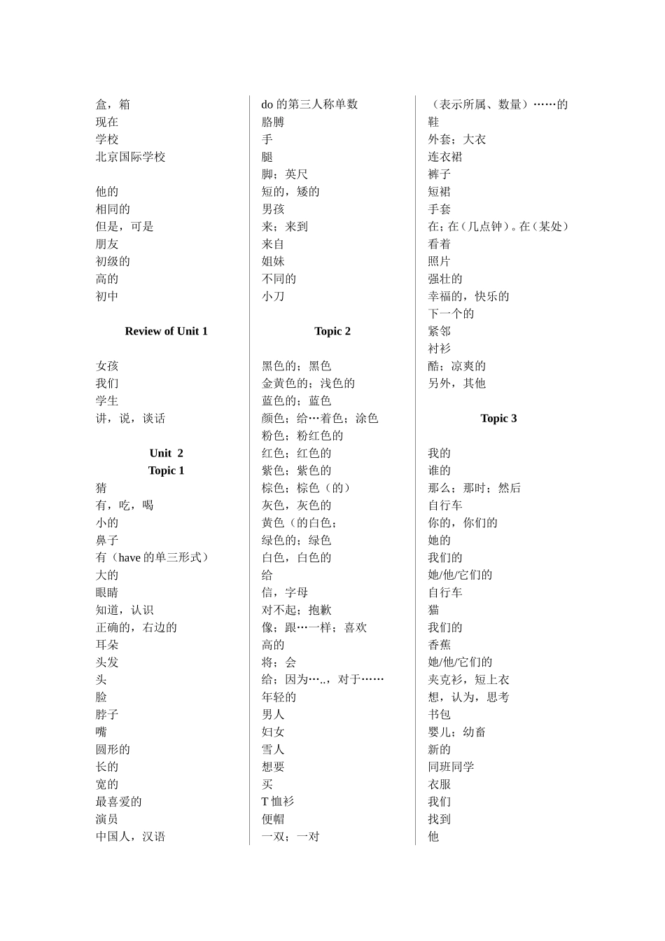 七上全册单词2013版（最新）_第2页