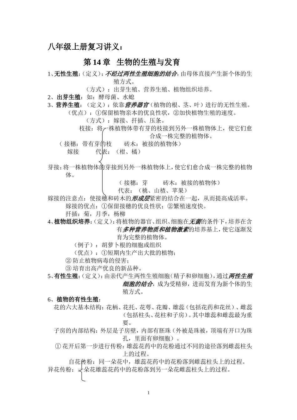 八年级上册苏教版生物复习提纲_第1页