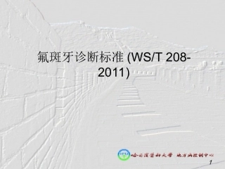 氟斑牙诊断标准(王彩生)
