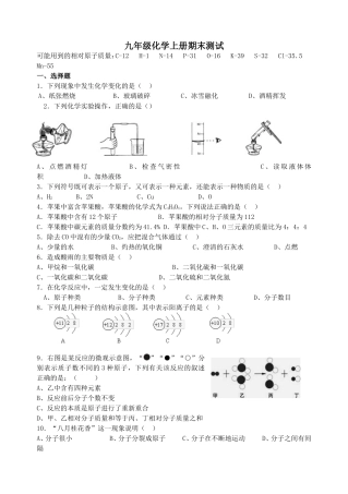江华熊玉玲九年级化学上册期末测试