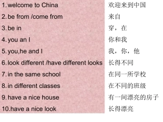 七年级上词组复习