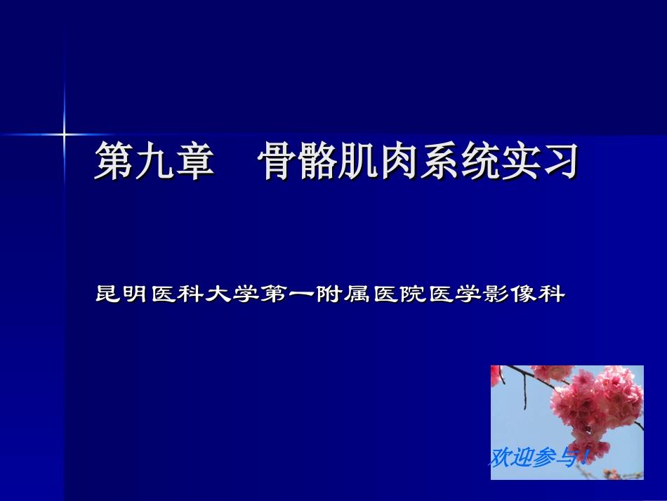实习一--骨与关节正常表现_第1页