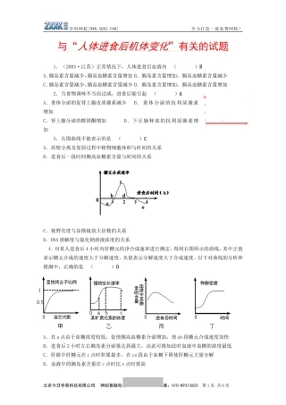 人体进食后机体变化