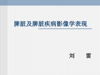 脾脏及脾脏疾病影像学表现 2