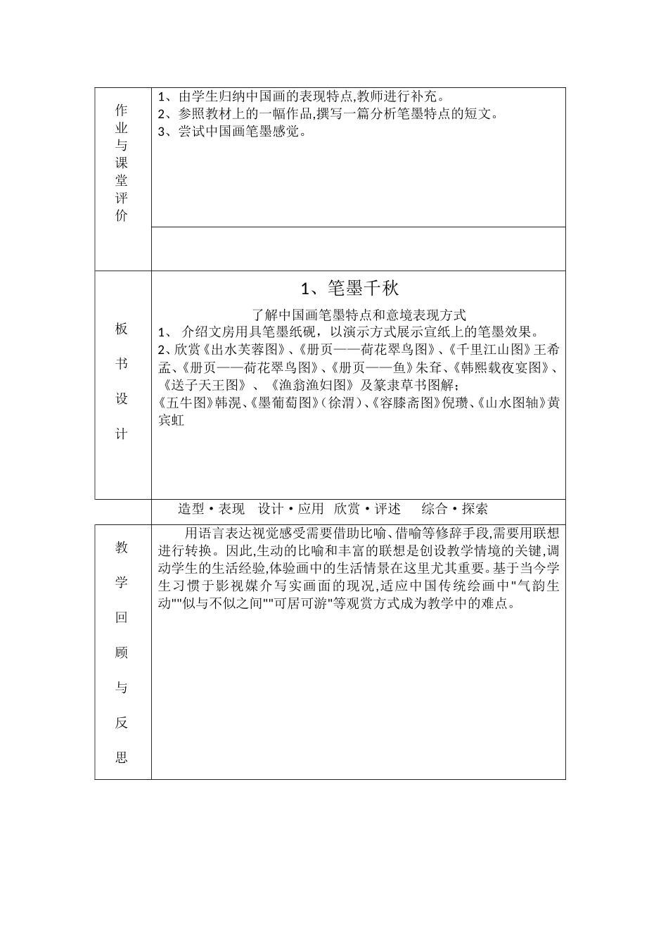 湖南美术出版社八年级上册第一课《笔墨千秋》第一课时_第3页