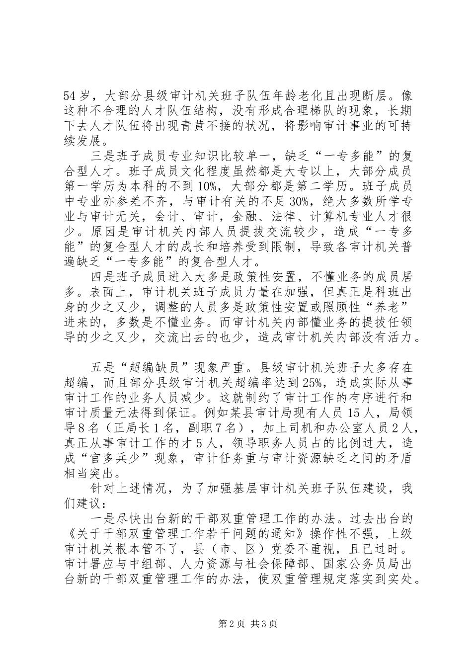 20XX年基层审计机关队伍建设学习心得体会 (4)_第2页
