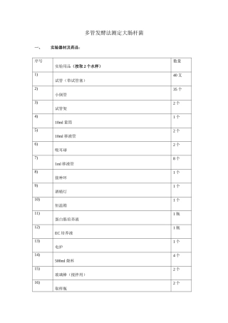 多管发酵法步骤和材料清单
