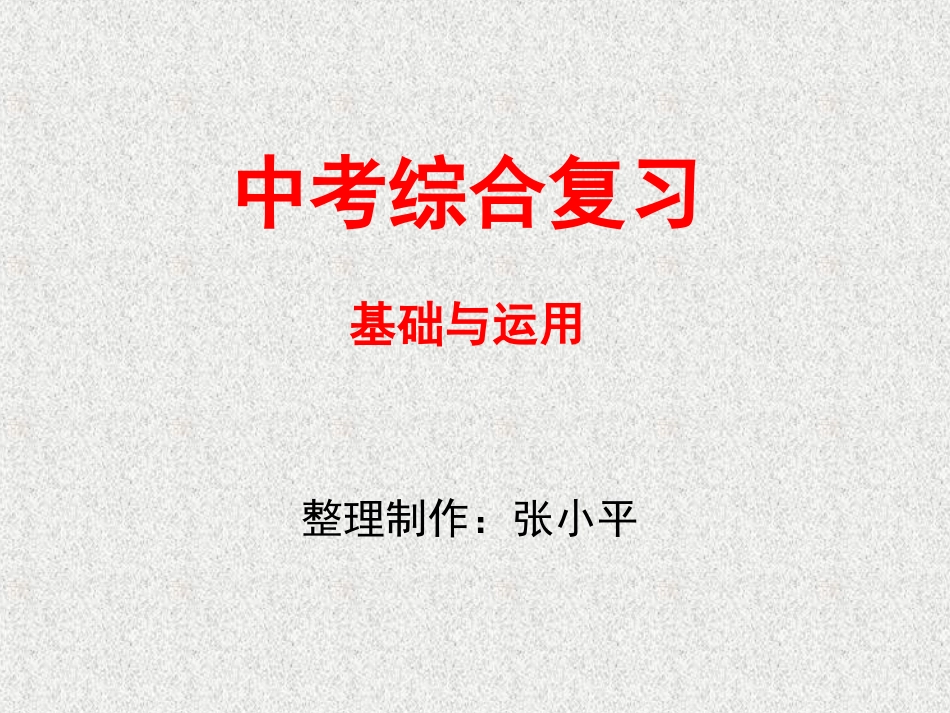 中考综合复习(积累)_第1页