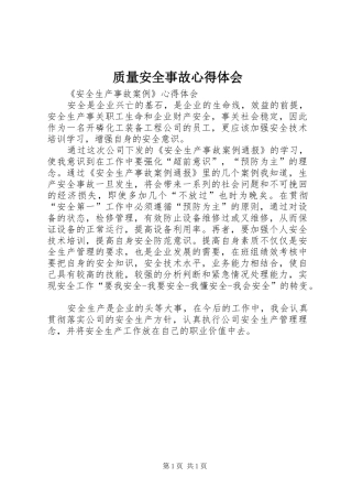 质量安全事故心得体会_2