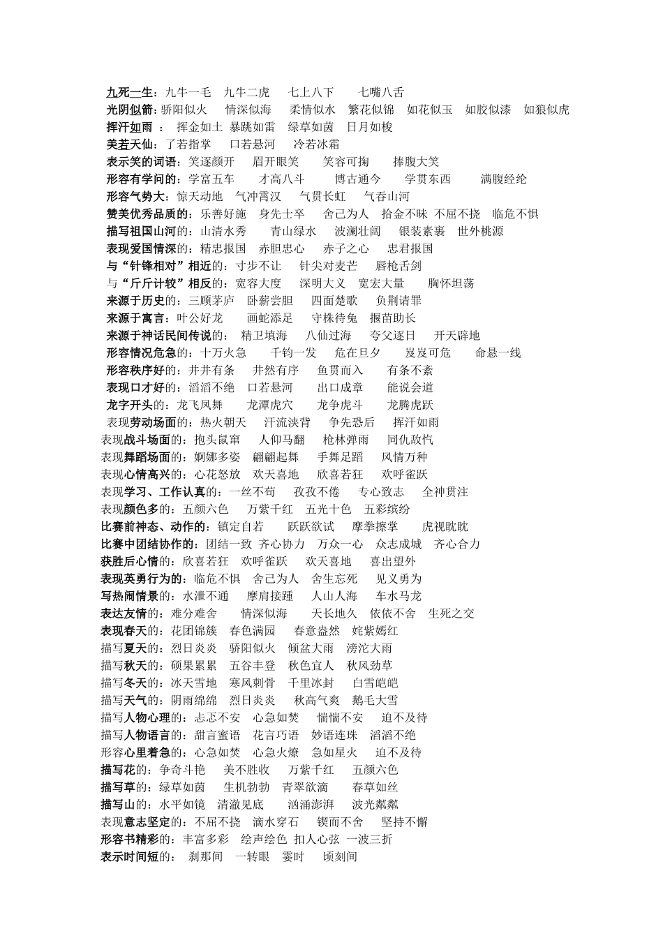 六年级课外的古诗文、成语、名言归类复习_第2页