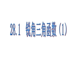 锐角三角函数()