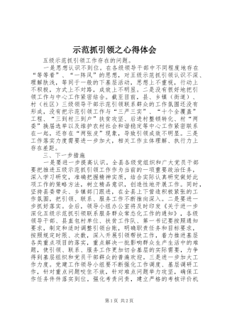 示范抓引领之心得体会