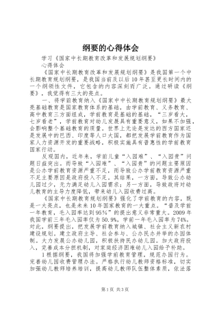 纲要的心得体会