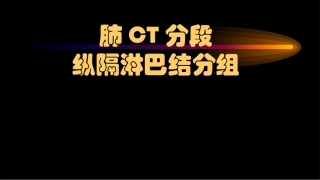 CT肺叶分段及纵膈淋巴结分组