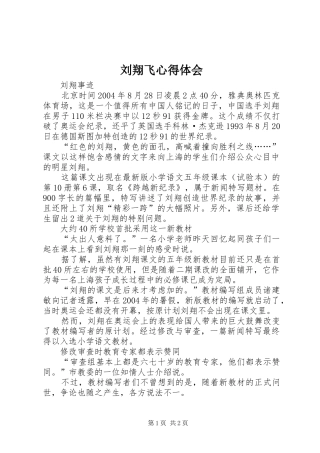 刘翔飞心得体会