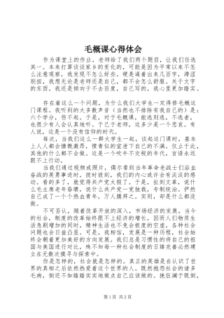 毛概课心得体会