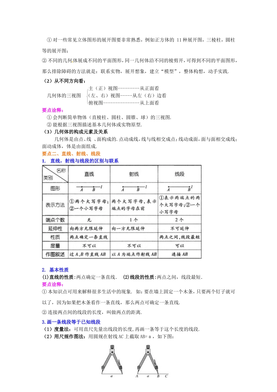 《图形认识初步》全章复习与巩固（基础）知识讲解_第2页