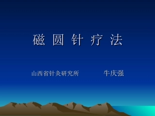 磁 圆 针 疗 法