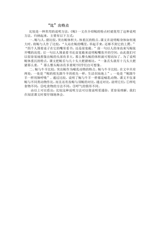 “比”出特点