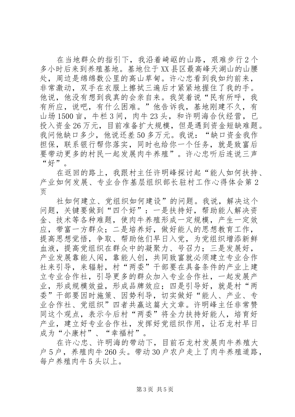 基层组织部长驻村工作心得体会_第3页