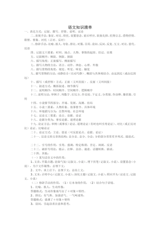 语文知识清单
