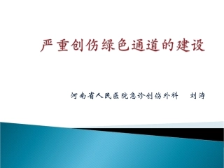 创伤绿色通道的建设