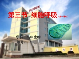 细胞呼吸的说课稿