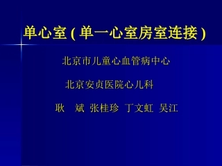 单心室 (单一心室房室连接)