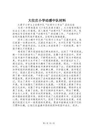大位庄小学动感中队材料
