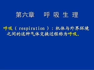 动物生理学 呼吸生理