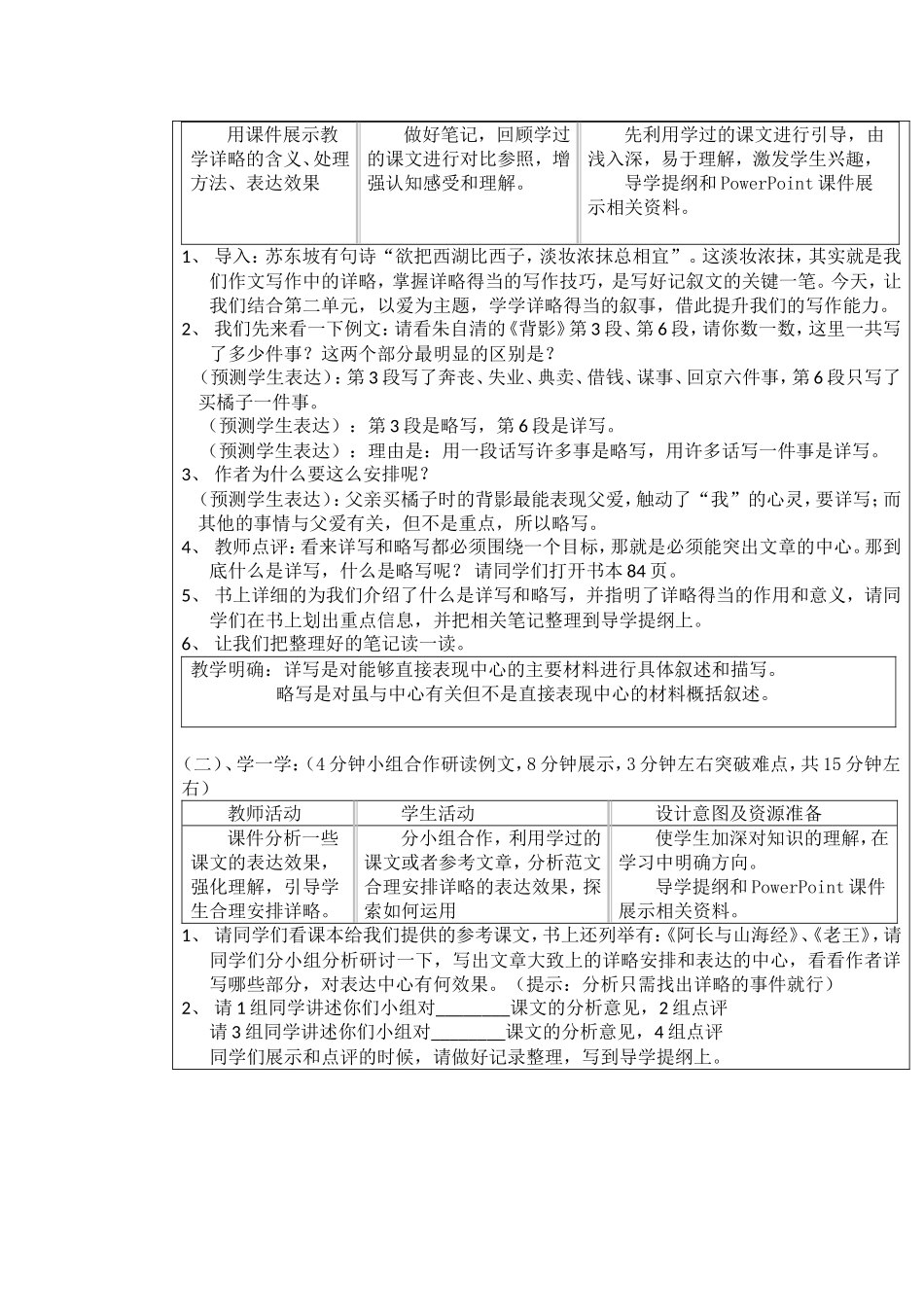 叙事要有详略》作文教学设计_第2页