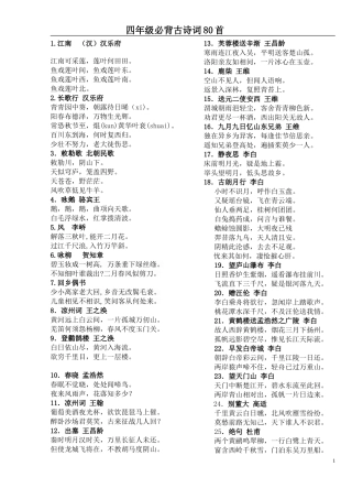 必背古诗词80首2