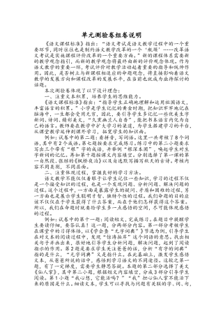 单元测验卷组卷说明