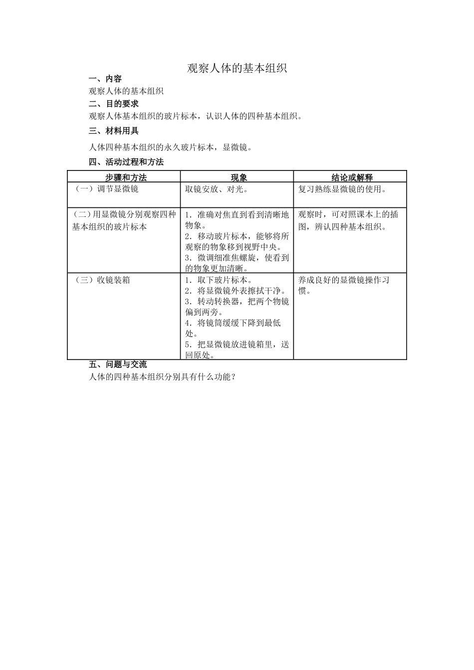 观察人体的基本组织_第1页
