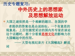 2013年汕头中考历史复习专题：思想解放运动专题复习