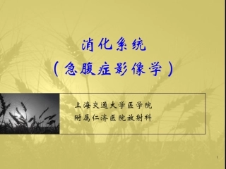 消化系统(急腹症)