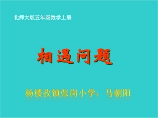 北师大版数学五年级上册《相遇问题》PPT课件