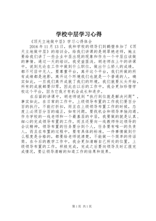 学校中层学习心得