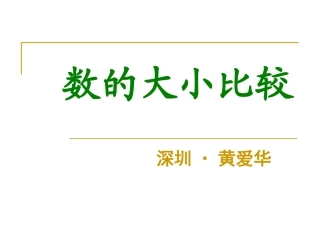 数的大小比较(黄爱华)