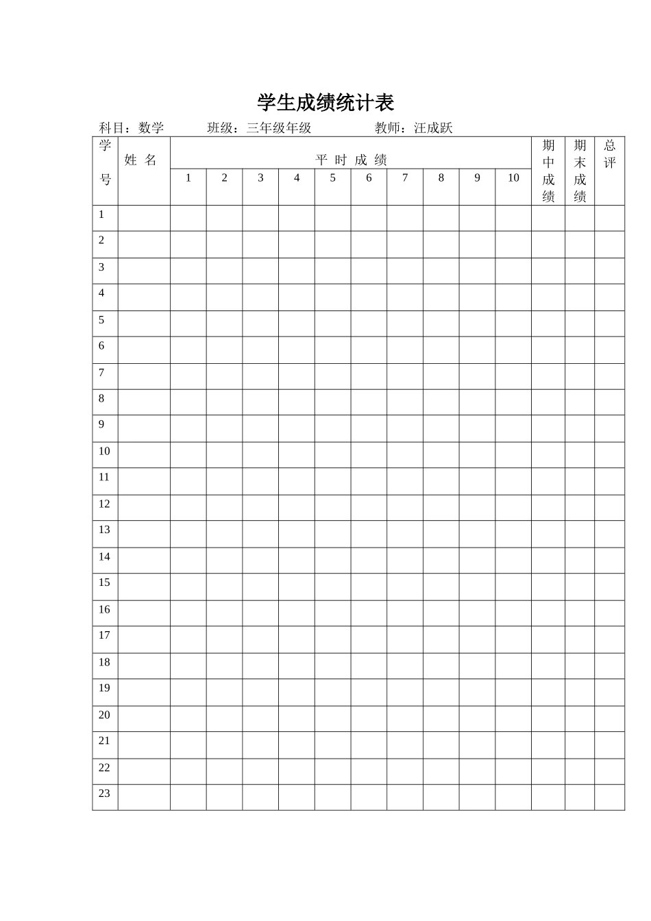 学生成绩统计表_第1页