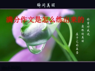 满分作文是怎样练就的