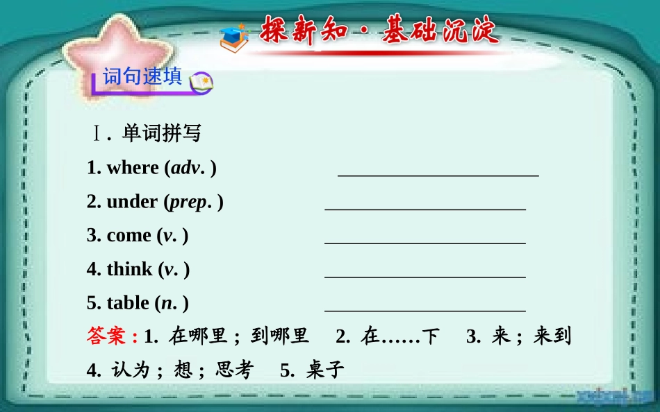 七年级英语上册Unit4Where’smyschoolbag？SectionA（1a—2d）课件（新版）人教新目标版_第2页