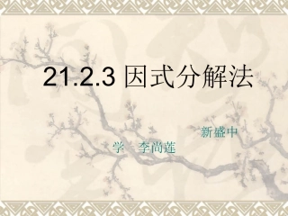 因式分解法定稿