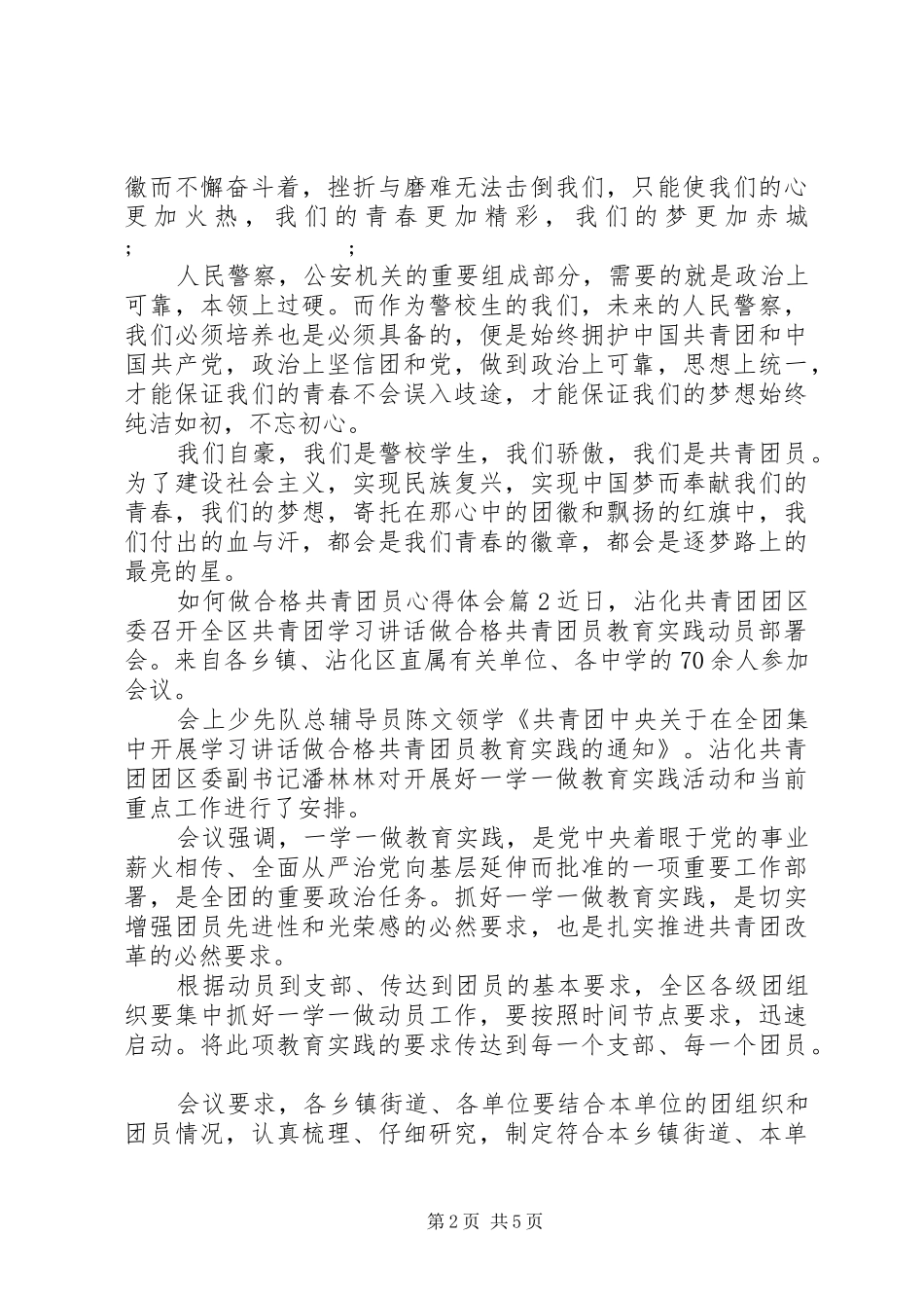 如何做合格共青团员心得体会_第2页