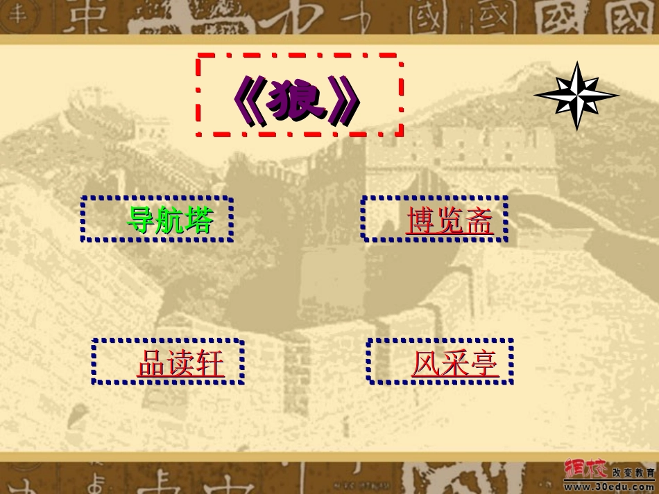 初中人教版语文七年级下狼课件_第2页