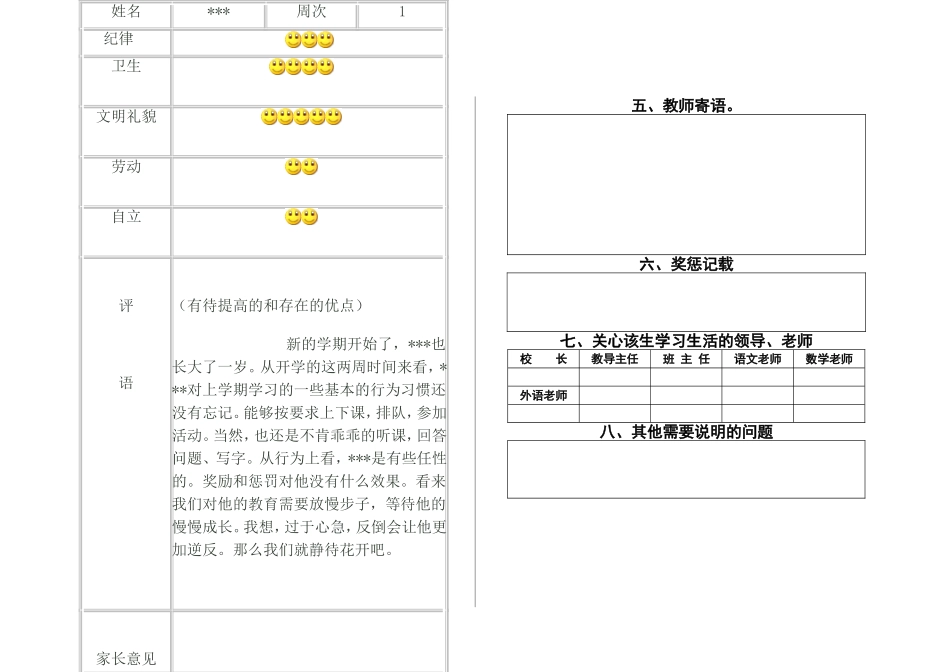 学生个人成长档案(样表)2_第2页