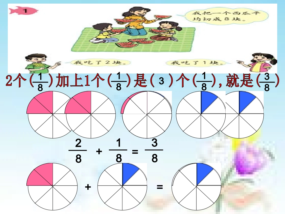 分数的简单计算课件（人教课标版三年级上册数学课件）_第3页