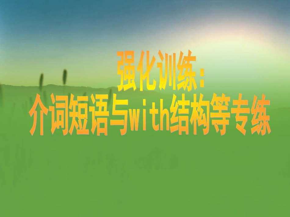 强化训练介词短语与with结构等专练_第1页