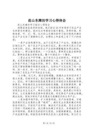赴山东潍坊学习心得体会